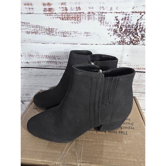Blondo Waterproof Black  Ankle Boots Women's Size 6 SIde zip low heel booties - Picture 1 of 7